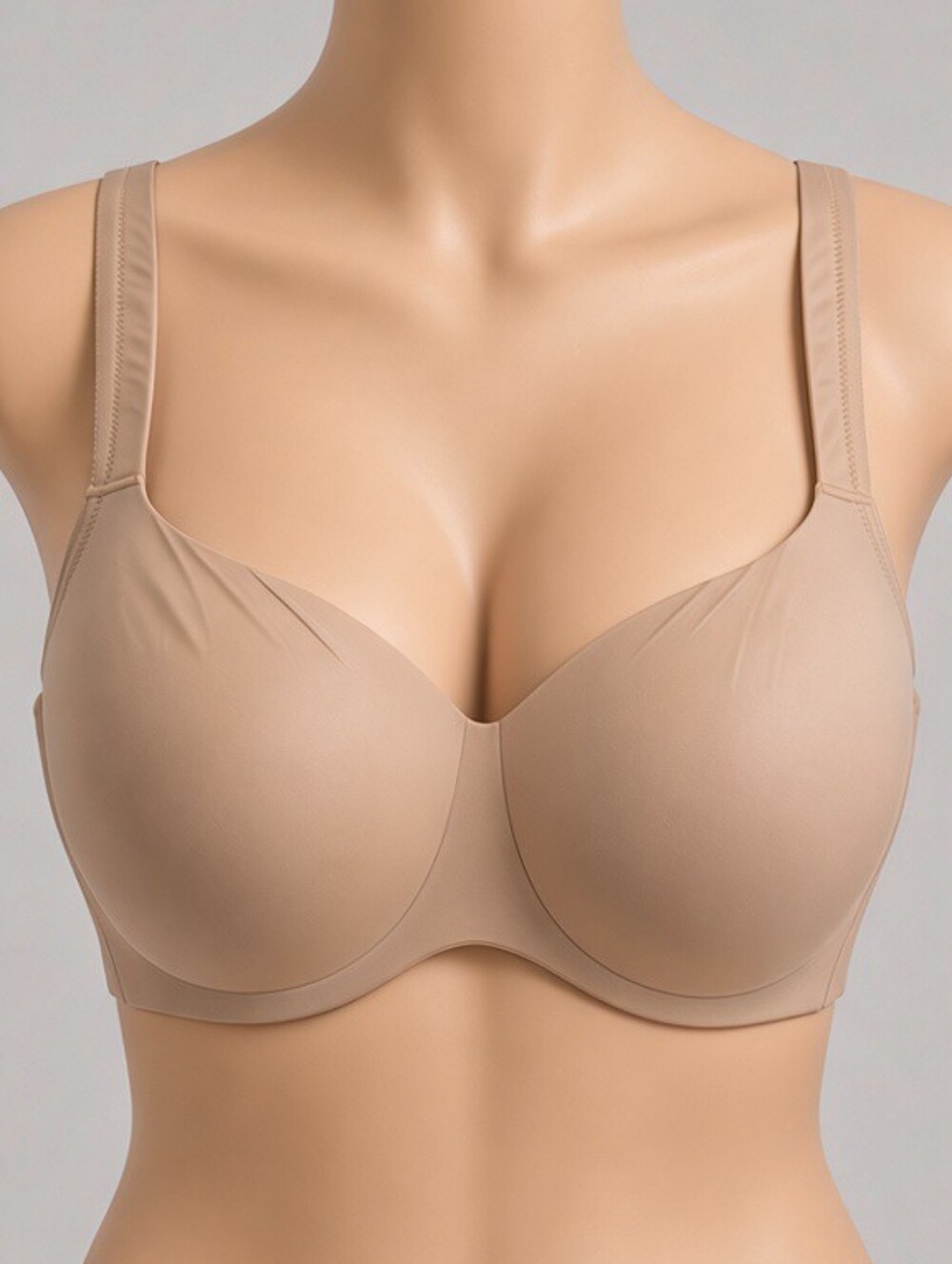 Soma Nude Beige T-Shirt Bra Underwire Stunning Support SmoothBalconette 44DDD/F
